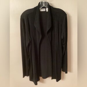 CHICOS TRAVELERS SZ MED BLACK OPEN FRONT CARDIGAN JACKET
